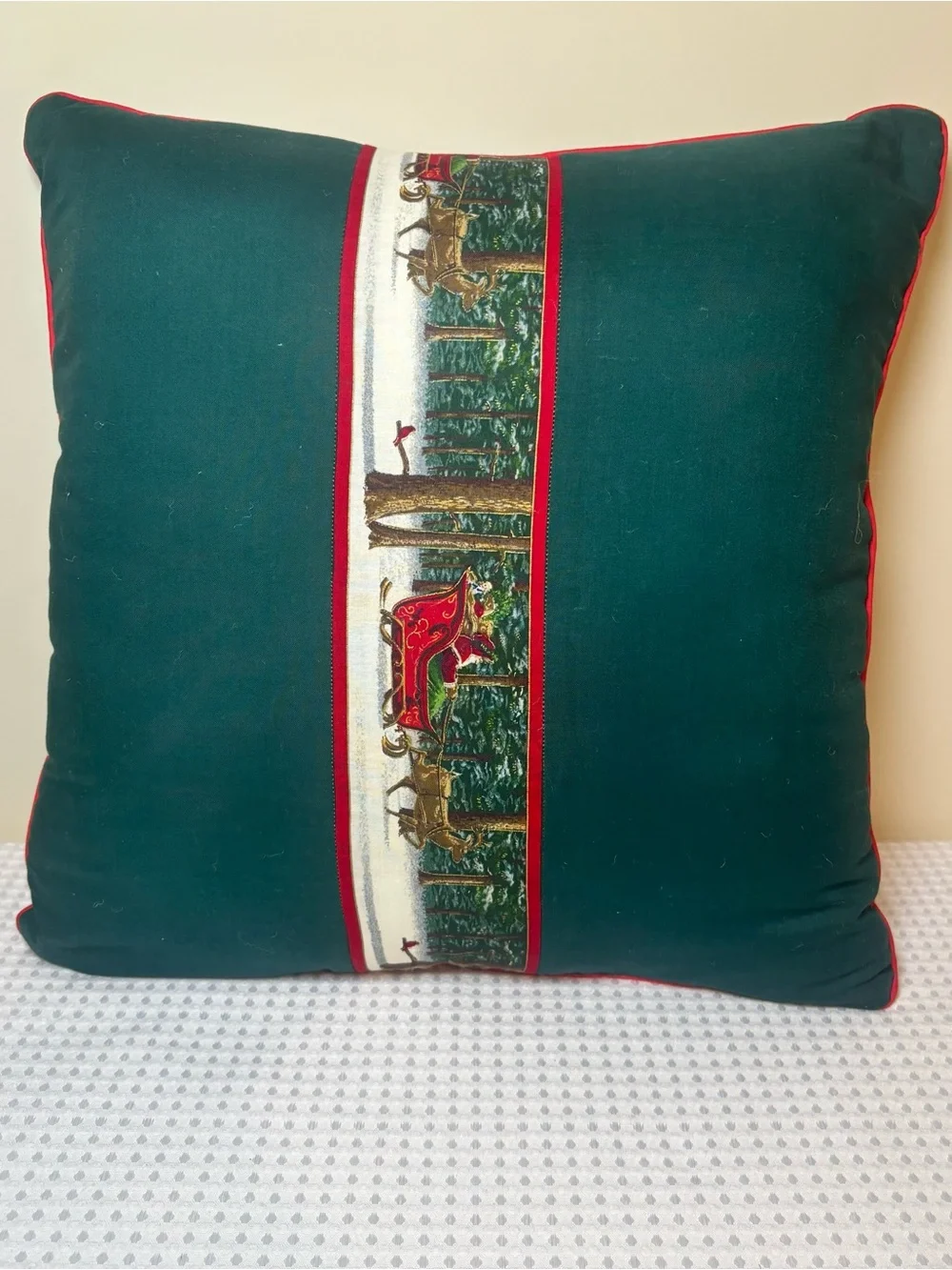 Santa and Reindeer Christmas Accent Throw Pillow